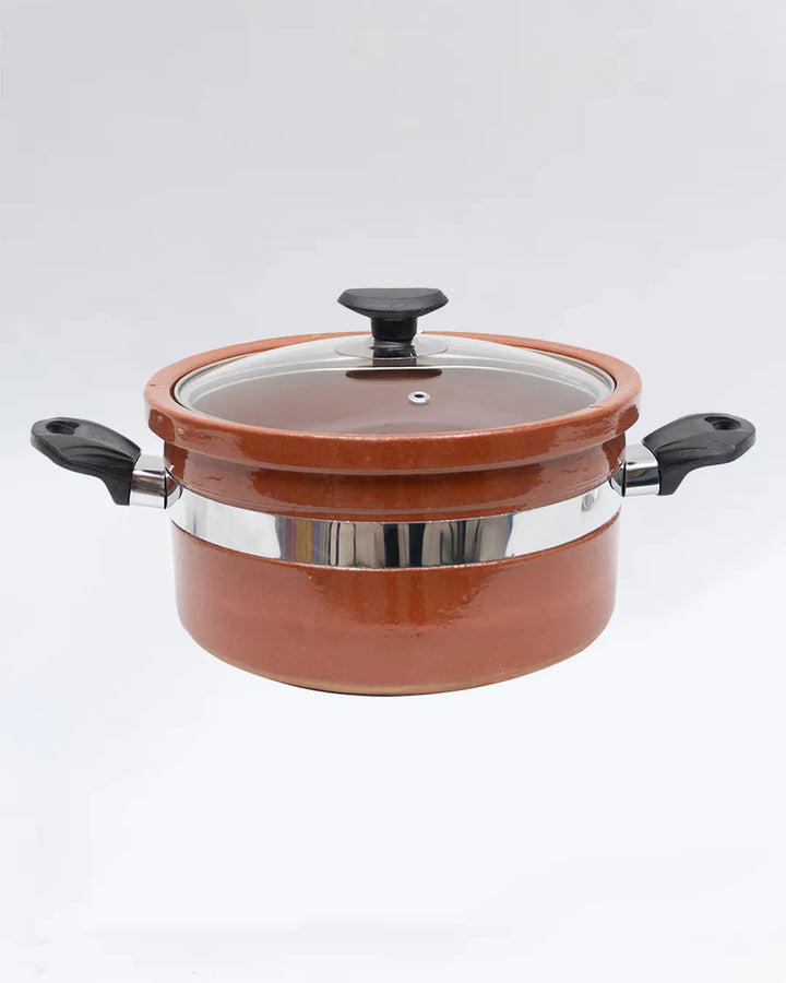 Flat Glazed Clay Handi Cooking Capacity 3 kg
