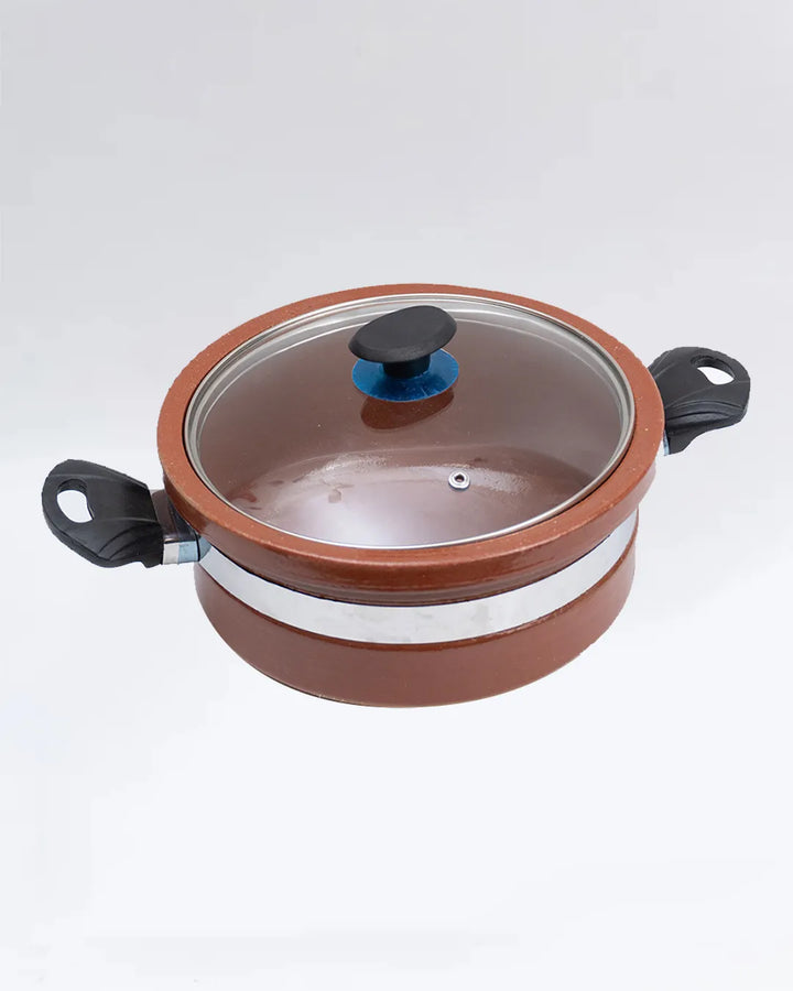 Flat Glazed Clay Karahi Cooking Capacity 2kg