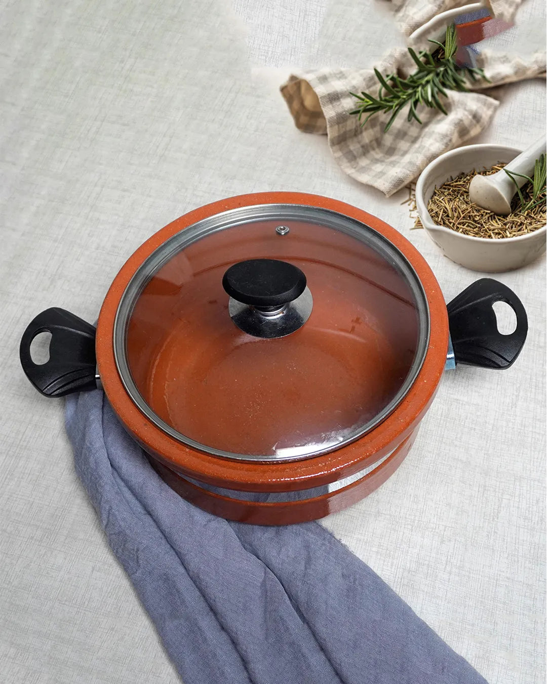 Flat Glazed Clay Karahi