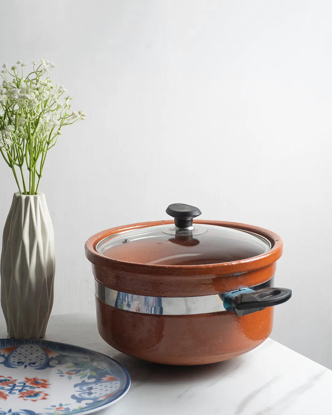 Round Glazed Clay Handi