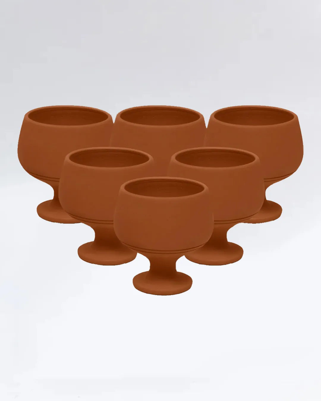 Set of 6 Round Clay Glasses