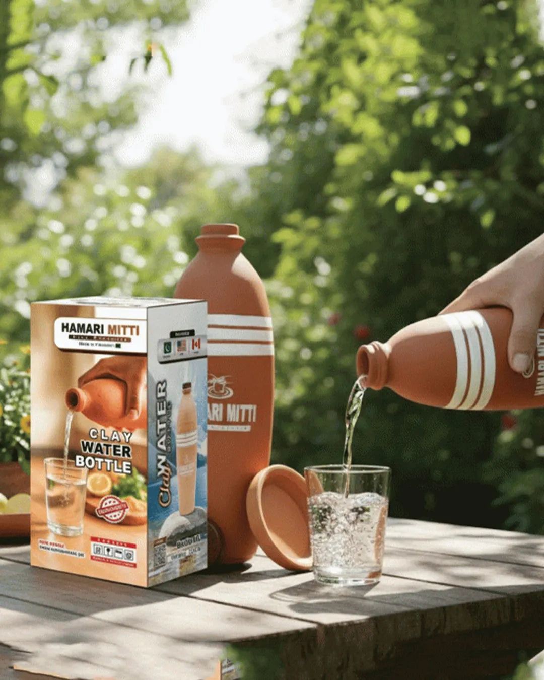 Handcrafted Clay Water Bottle 600ml