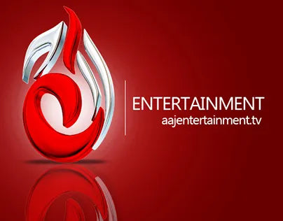 Logo of a television channel on a red background