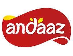 Logo of Andaaz with a red background